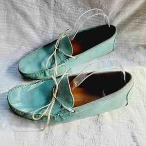 Bobbies Paris Mens Magnifique Loafers Shoes Blue Lace Up Moc Toe US 10 EUR 43